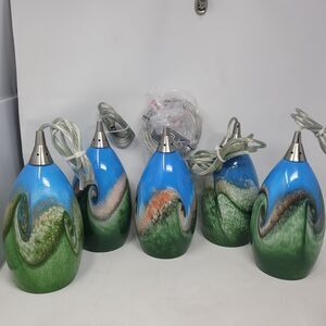 ELK Lighting Pendant Art Glass 10077/1 Geologic Blue Multicolor Buy 1,2,3,4,5